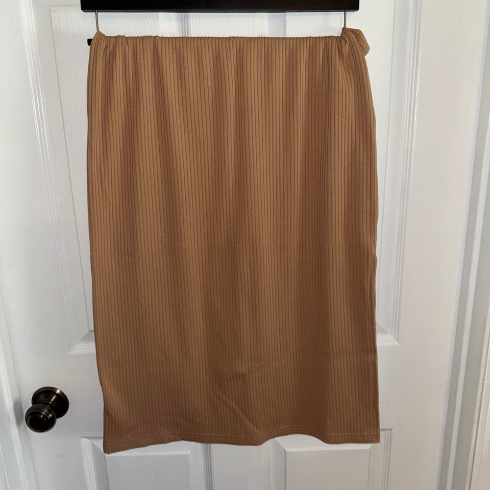 Time and Tru Tan Pencil Skirt Knee-length Work